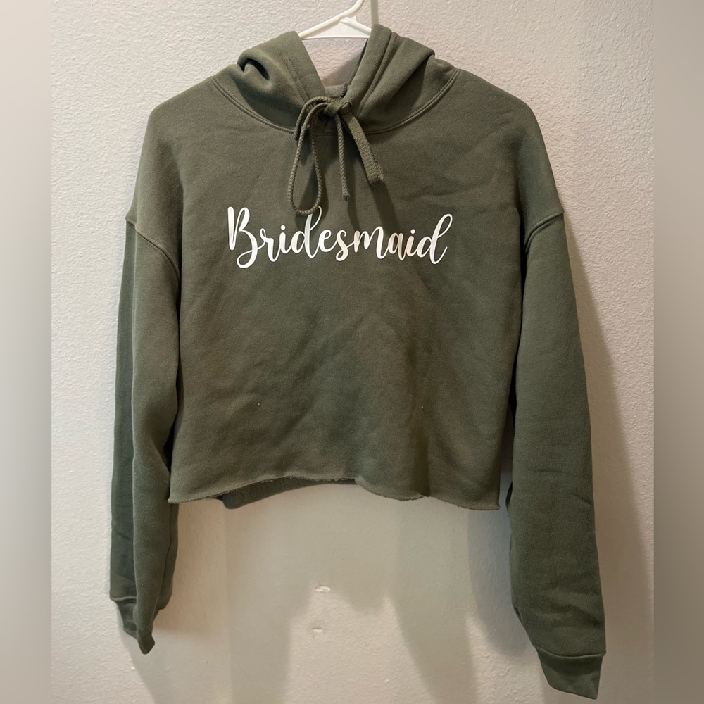 Long sleeve Cropped Bridesmaid Hoodie - Size Small